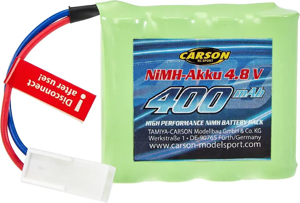 Carson Battery 4,8V/400mAh NIMH, RC Akku, Ersatzakku für RC Fahrzeuge, Zubehör, 500608175