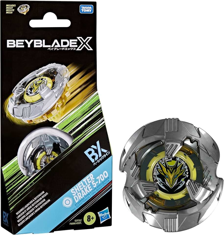 Beyblade X Shelter Drake 5-70O Booster Pack Set with Takara Tomy Stamina Type Top, Battling Tops Game Toys, Ages 8+