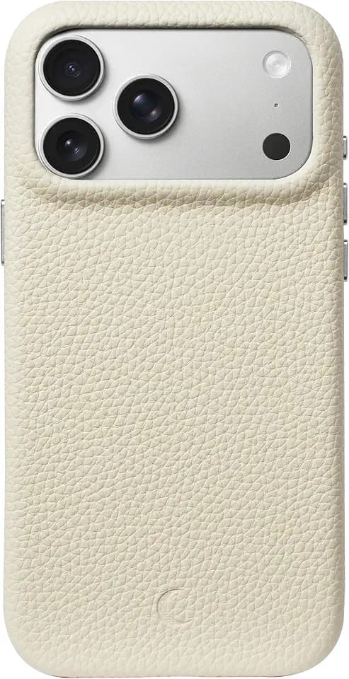 Luner - for iPhone 17 Pro Max - Premium Vegan Leather Phone Case with Camera Control & AI Button - [Compatible with Magsafe] - Elegant, Style and Eco-Friendly - Cream