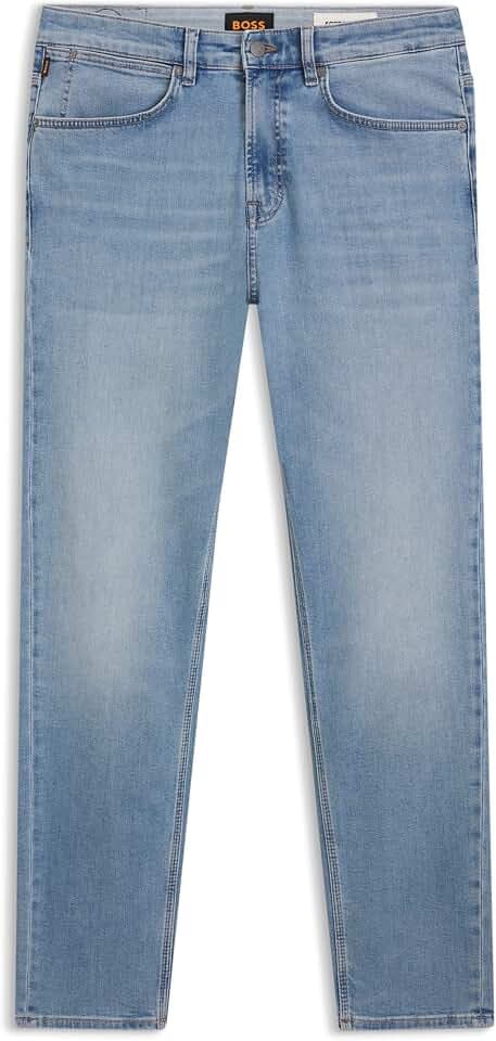 BOSS Tapered-fit Jeans Aus Blauem Super-Stretch-Denim