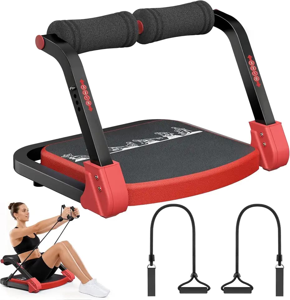 Abdominal Trainers - Adjustable Ab Trainer Machine, Foldable Abdominal Workout Equipment with Knee Protection - Home Gym Core Strength Trainer for Men & Women