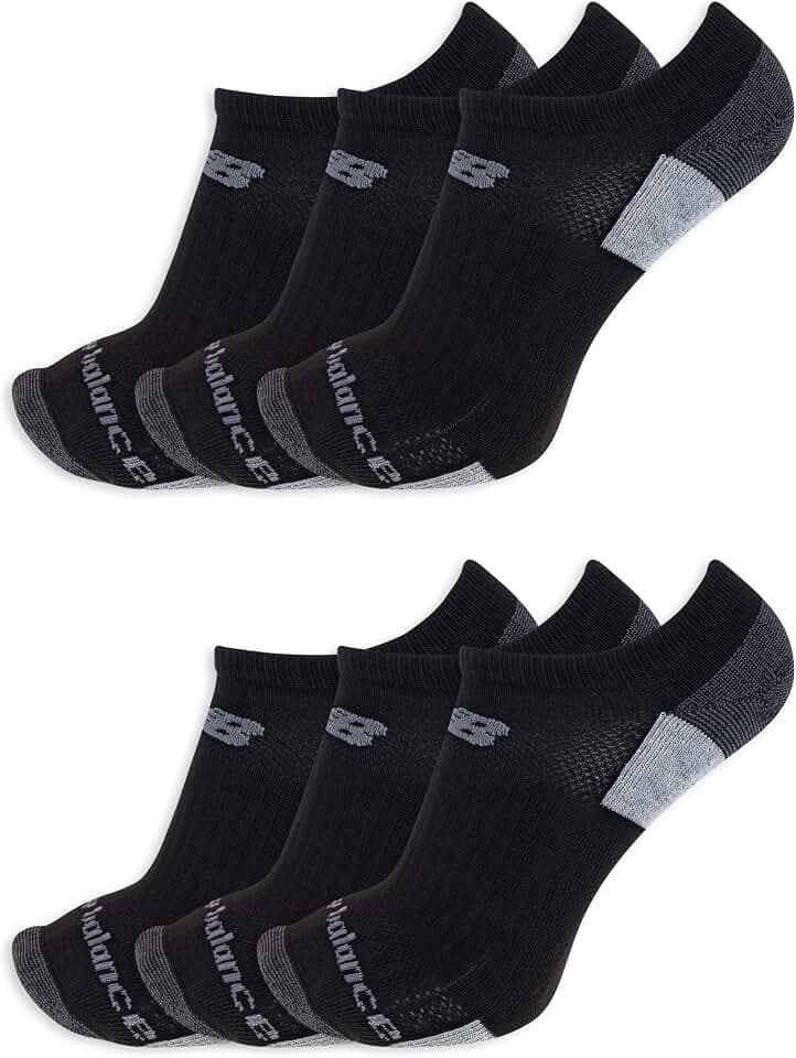 New Balance Unisex Adult Performance Recycled No Show Socks, 6 Pairs