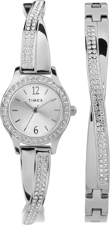 Timex Women's Dress Crystal 19mm Watch & Bracelet Gift Set