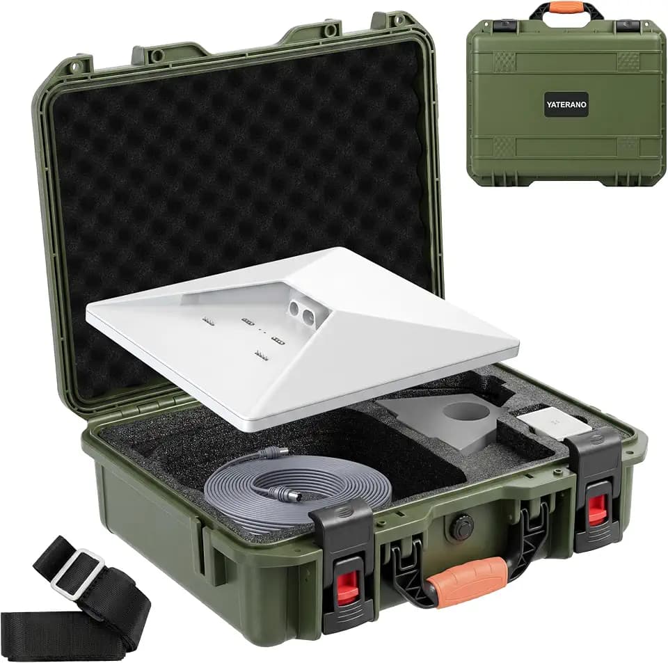Starlink Mini Case, Waterproof Hard Carrying Case for Star Link Mini Dish Accessories with Shoulder Strap,Handheld Design, Precision Cut Foam for Starlink Accessories, for Outdoor Travel RV Camping