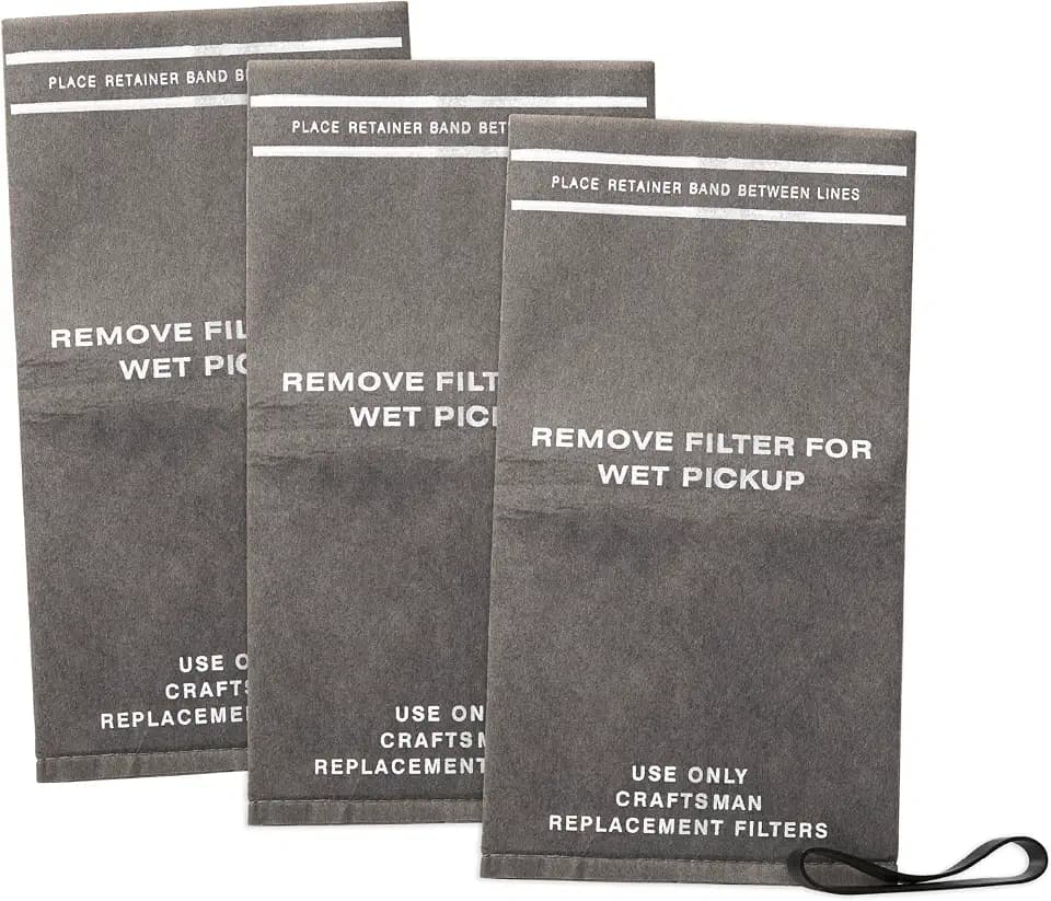 CRAFTSMAN CMXZVBE38737 Genuine 2.5 Gal. Wet Dry Vac Filter Bags with Band