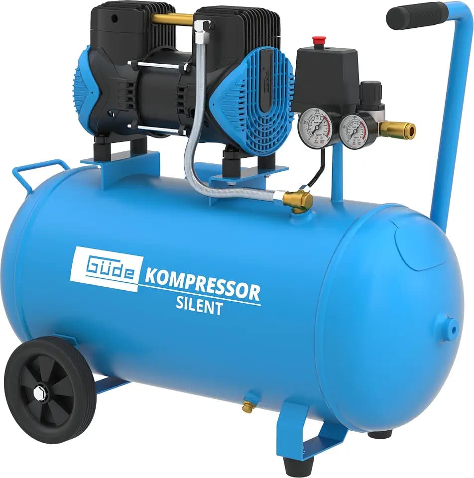 Güde Airpower 270/8/50 SILENT Kompressor - 230 Volt, 50 Liter Kessel, 1,68 Kilowatt, max. Druck 8 bar, eff. Liefermenge bei 0 bar 213 l/min, öl- und wartungsfrei, Schalldruckpegel 67 dB(A)