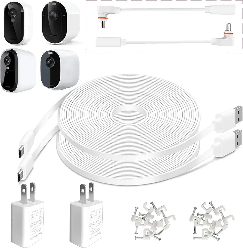 26FT Outdoor Charging Cable for Arlo Cameras, 2 Pack