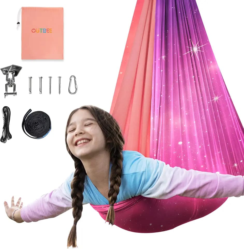 OUTREE Double Layer Sensory Swing for Kids&Adult, Therapy Indoor Swing