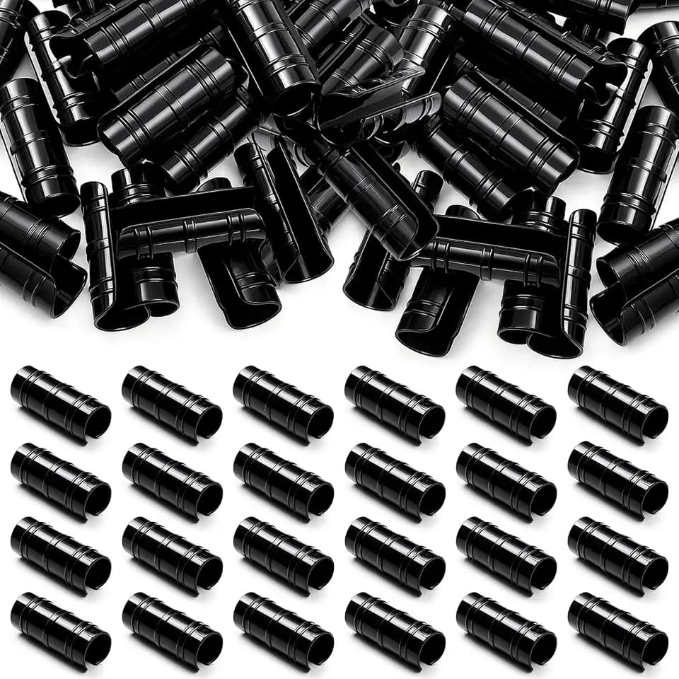 100 Pcs 3/4 Inch Greenhouse Clips, 19mm Black Plastic Clamp Garden Buildings Frame Snap PVC Pipe Tube Clips for Greenhouse Films Sunshade Nets Row Covers Shelters Fixing, Farming, Gardening