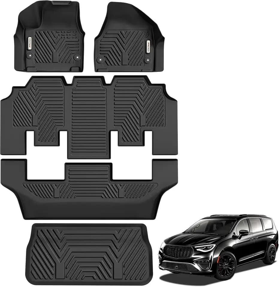 YITAMOTOR Mats for Chrysler Pacifica 2017-2027 7/8 Passenger (No Hybrid)