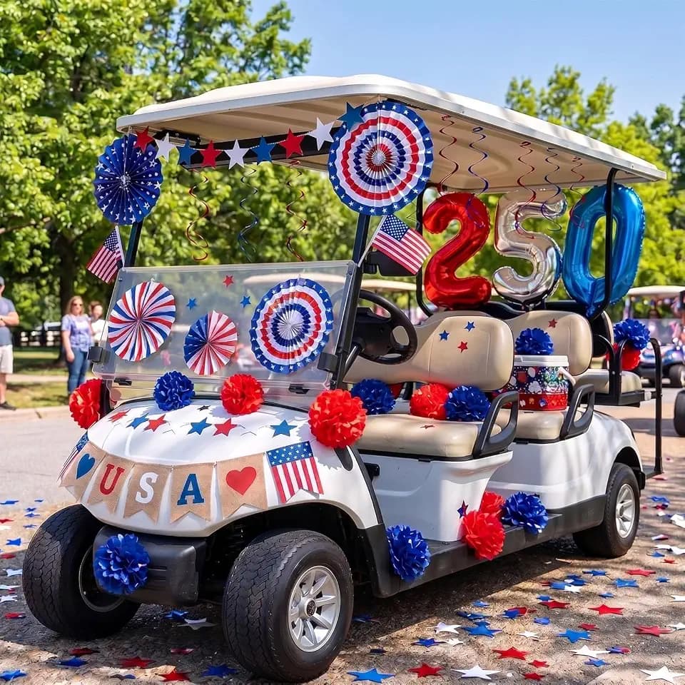 4th of July Golf Cart Decorations Kit Patriotic Decor for labor day Deco