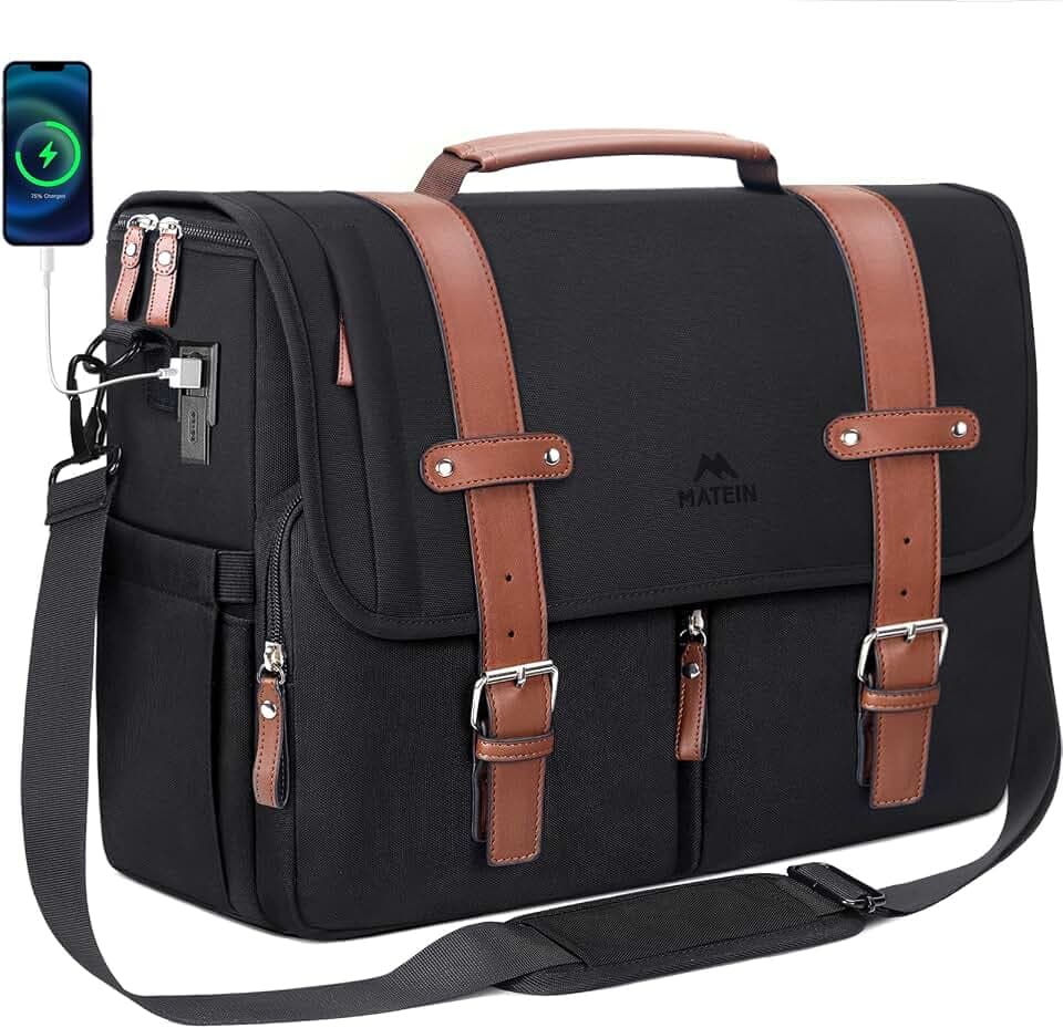 MATEIN Work Bag with USB Charging Port, Computer Bag with Shoulder Strap