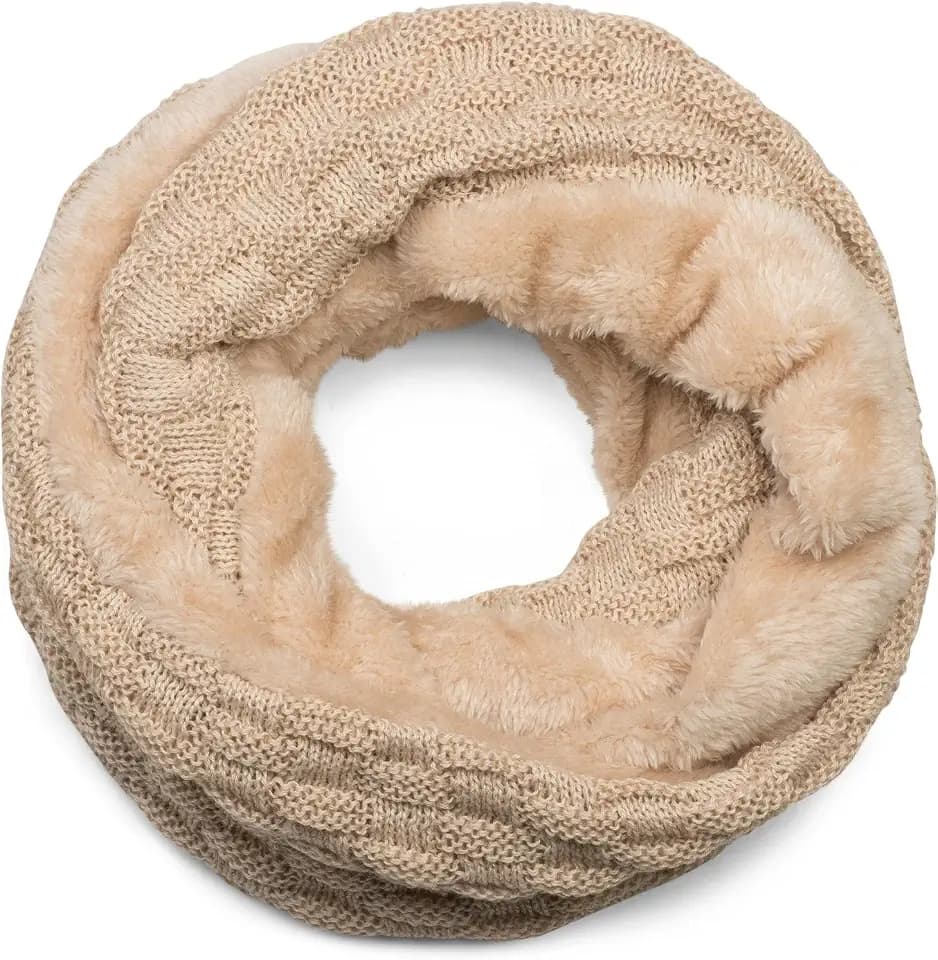 styleBREAKER Unisex Loop Schal Flecht Muster Fleece Futter