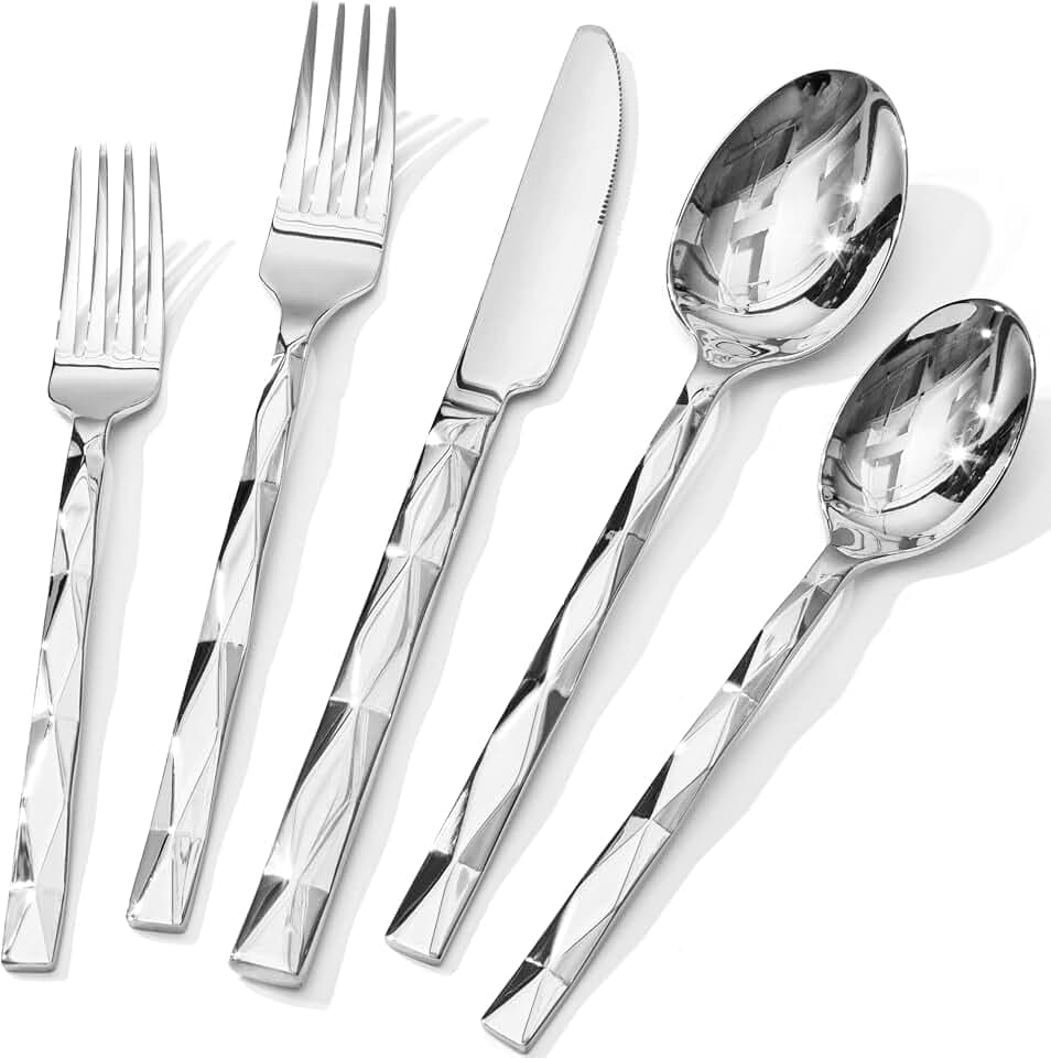 HIKAA 18/10 Edelstahl Besteck Set 12 Personen Luxuriöses 60-tlg besteckset