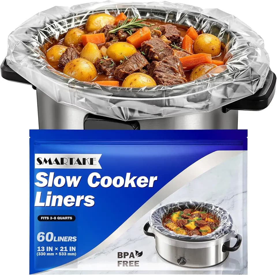 SMARTAKE Slow Cooker Liners, 60 PCS 13"x 21" Large Disposable Cooking Bags