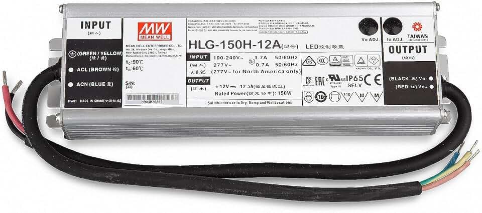 Mean Well HLG-150H-12A LED Netzteil Trafo SNT 12V/DC/0-12,5A/ 150W IP65 Transformator für Beleuchtung