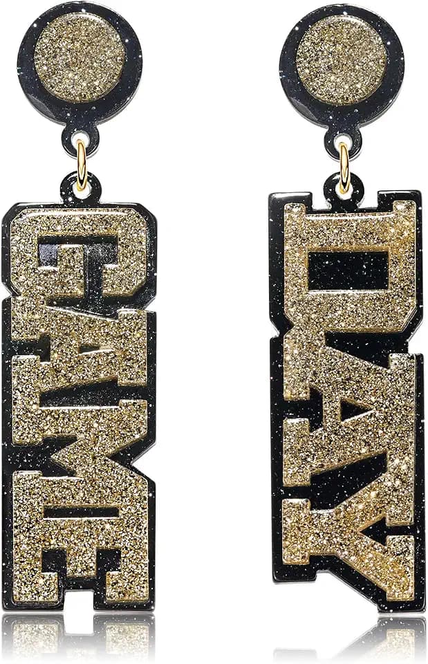 Game Day Earrings for Women, Acrylic Football Earrings Game Day Accessories Team Sports Fan Earrings Football Team Gifts