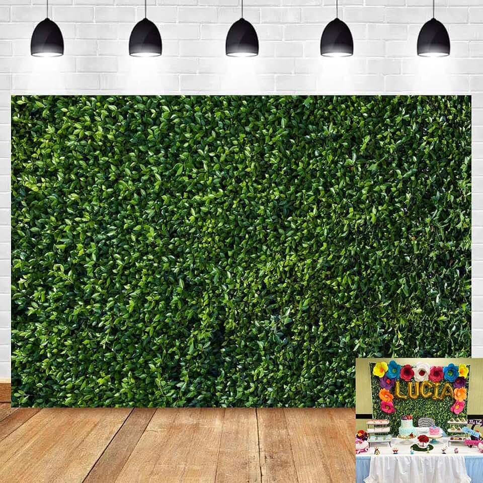 Green Leaves Photography Backdrops Spring Nature Outdoorsy Newborn Baby Shower Backdrop Wall Art Wedding Birthday Party Decoration Photo Background Studio Props Cake Table Booth 7x5ft