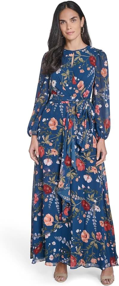 Eliza J Women's Long Sleeve High Neck Maxi Dress