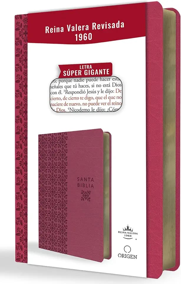 Biblia Reina Valera Revisada 1960 letra súper gigante, símil piel fucsia rosada / Spanish Bible RVR 1960 Super Giant Print, Fuchsia Pink Leathersoft: ... Super Gigante, Fucsia Rosada, Simil Piel