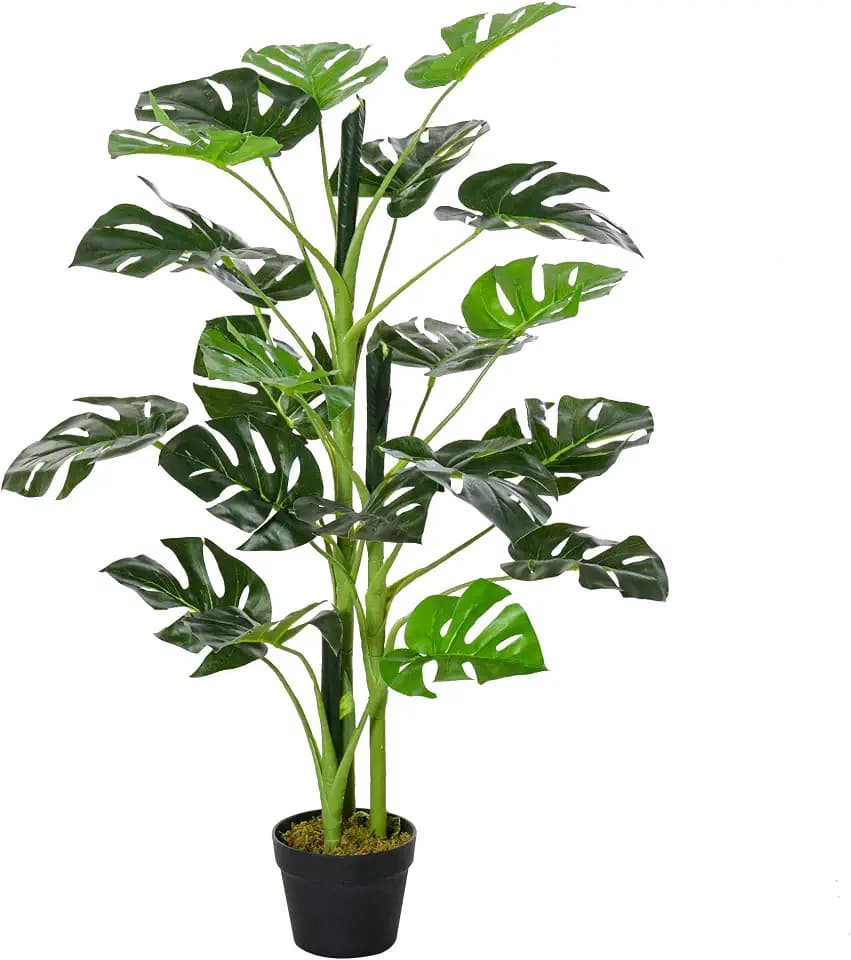Outsunny 100 cm/3,3 FT Künstlicher Monstera-Baum, dekorative Käsepflanze
