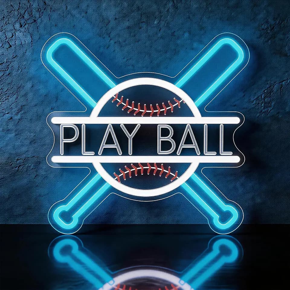 Baseball Neon Sign, Baseball Sports Neon Light for Wall Decor