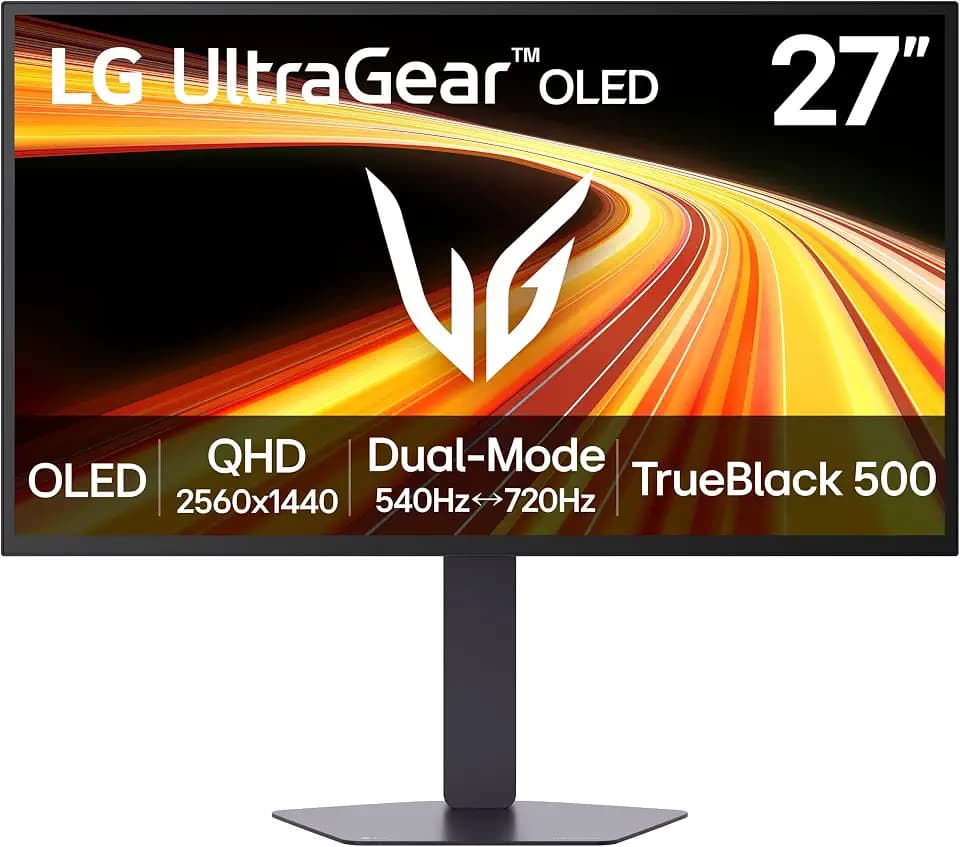 LG 27GX790B-B 27” Ultragear QHD (3440 x 1440) OLED Gaming Monitor, Dual Mode (QHD 540Hz/ HD 720Hz), 0.02ms, TrueBlack 500, NVIDIA G-Sync Compatible, AMD FreeSync Premium Pro, DP 2.1, USB-C, Black