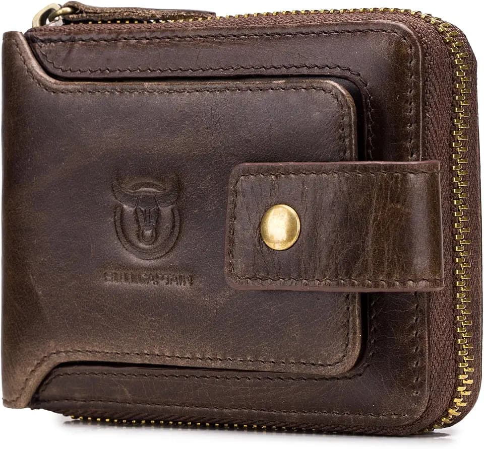 BULLCAPTAIN Genuine Leather Wallet for Men QB-231 (Coffee)