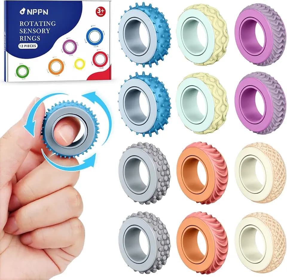 Fidget Rings for Kids, 36 Pack (Morandi)