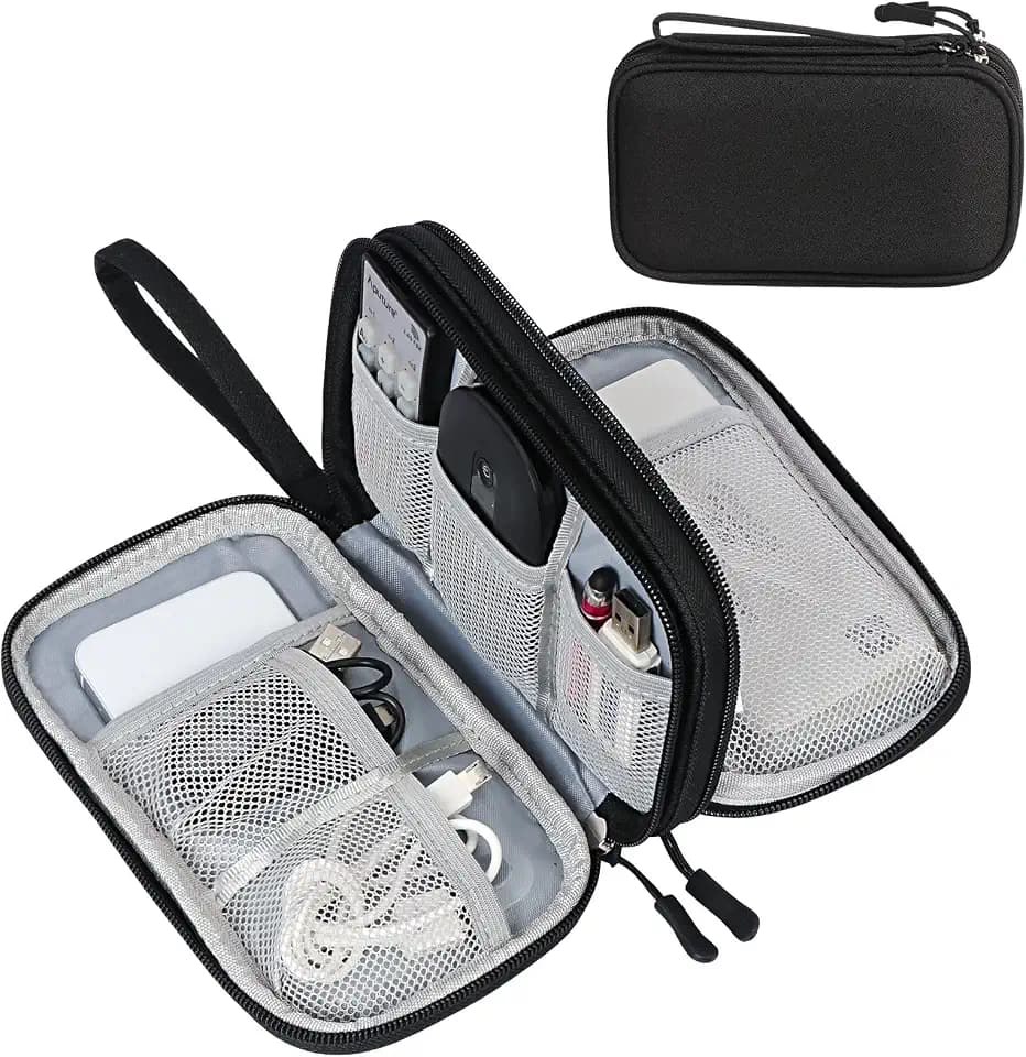 FYY Electronic Organizer, Travel Tech Pouch Bag, Medium, Black