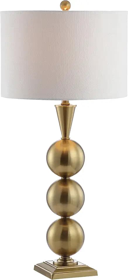 JONATHAN Y Mackenzie 33" Stacked Orb Metal Table Lamp, Brass Gold