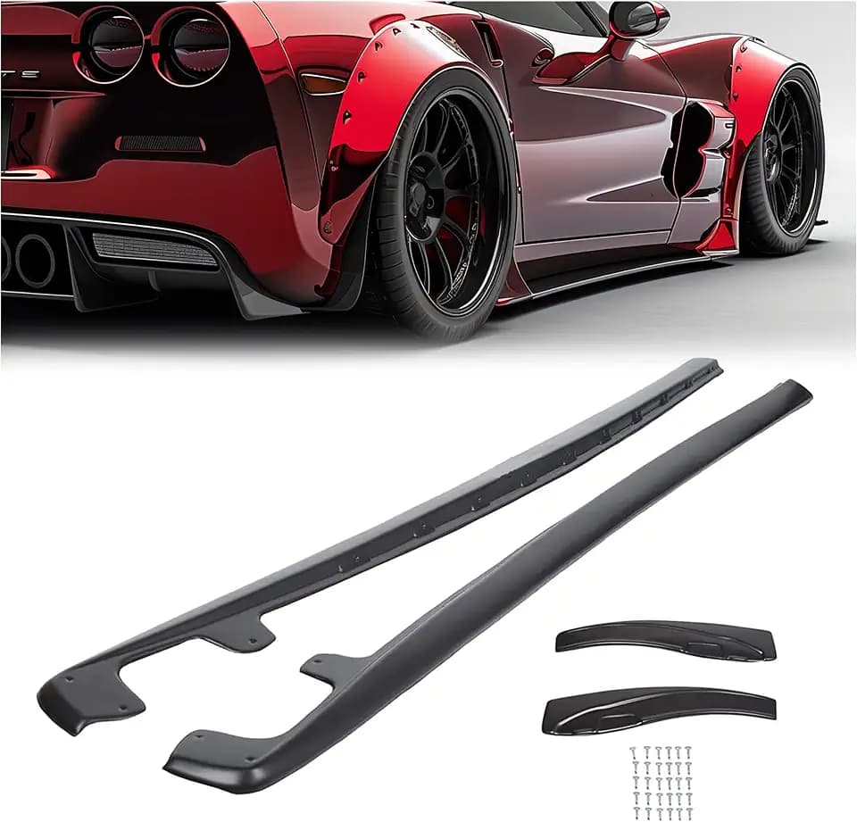 ECOTRIC Skirts Rocker Panels Guard ZR1 Style Compatible with 05-13 Corvette