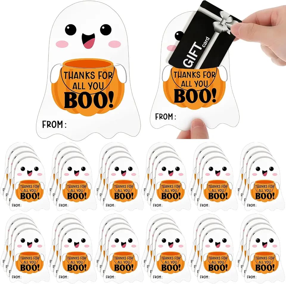Engrowtic 48 Pcs Halloween Card Holder Boo Card Holders for Gift
