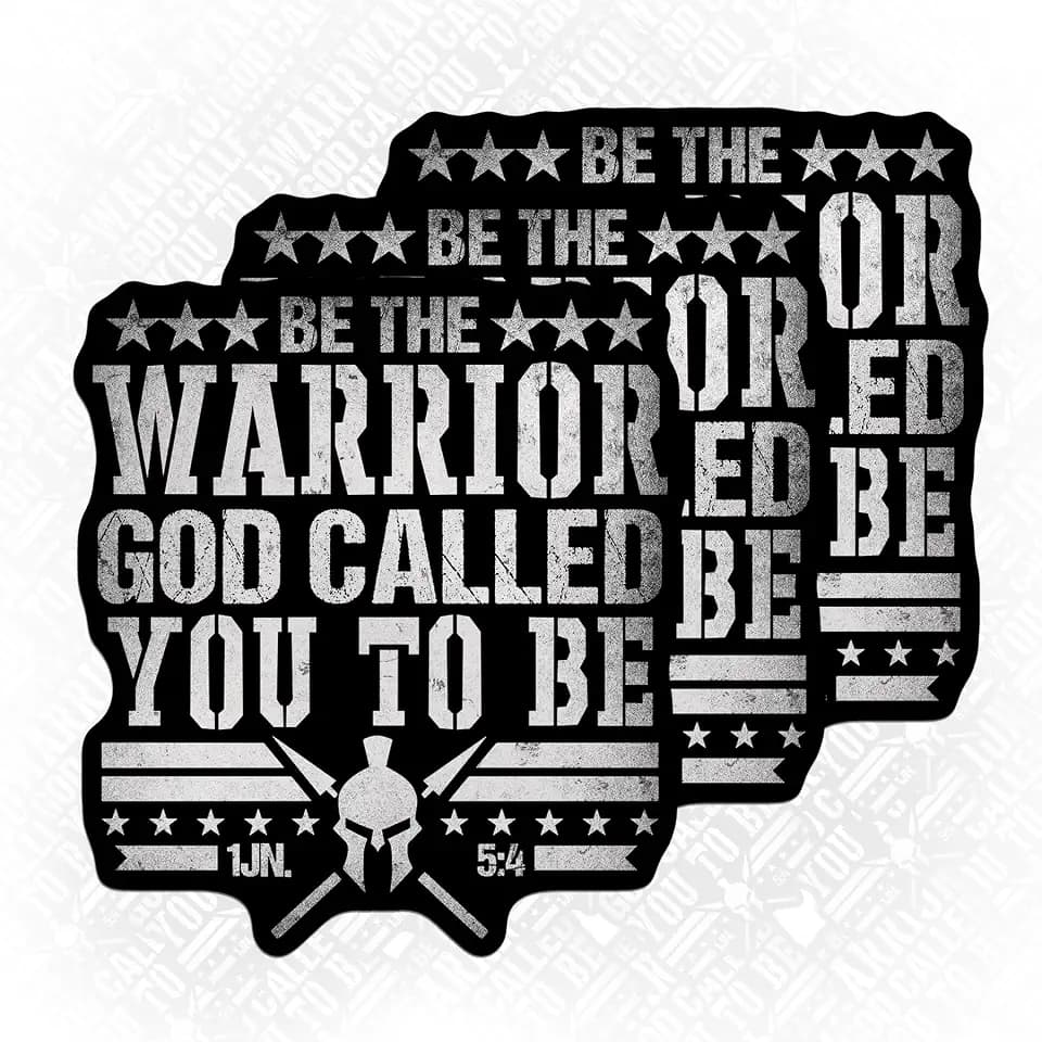 (3PCS) Be The Warrior God Called You to Be Sticker Inspirational Christian Jesus Die Cut Waterproof Vinyl Sticker for Water Bottle Tumbler Hard Hat Helmet Car Laptop Gift (3 Inches)