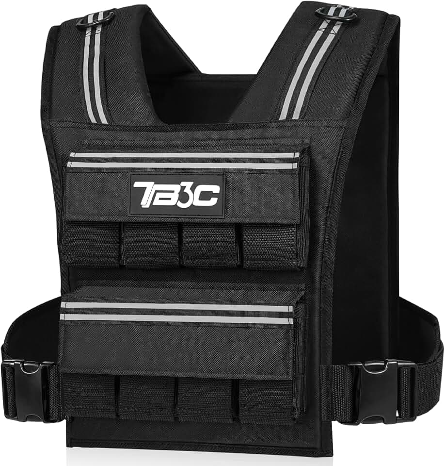 Adjustable Weighted Vest Men,40lb Weights Vest with Reflective Stripe, Weight Vest Workout Vest for Strength Training Running Walking Workout Vest for Men and Women