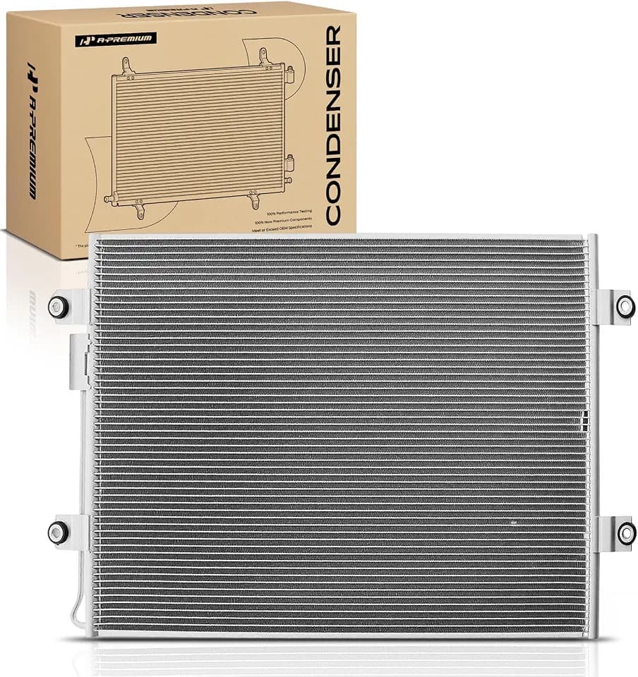 A-Premium AC A/C Condenser Compatible with Freightliner 114SD 122SD Cascadia Century Class Classic Columbia Coronado M2 112 & Sterling Truck A9500 L8500 LT9500, Turbocharged, Diesel