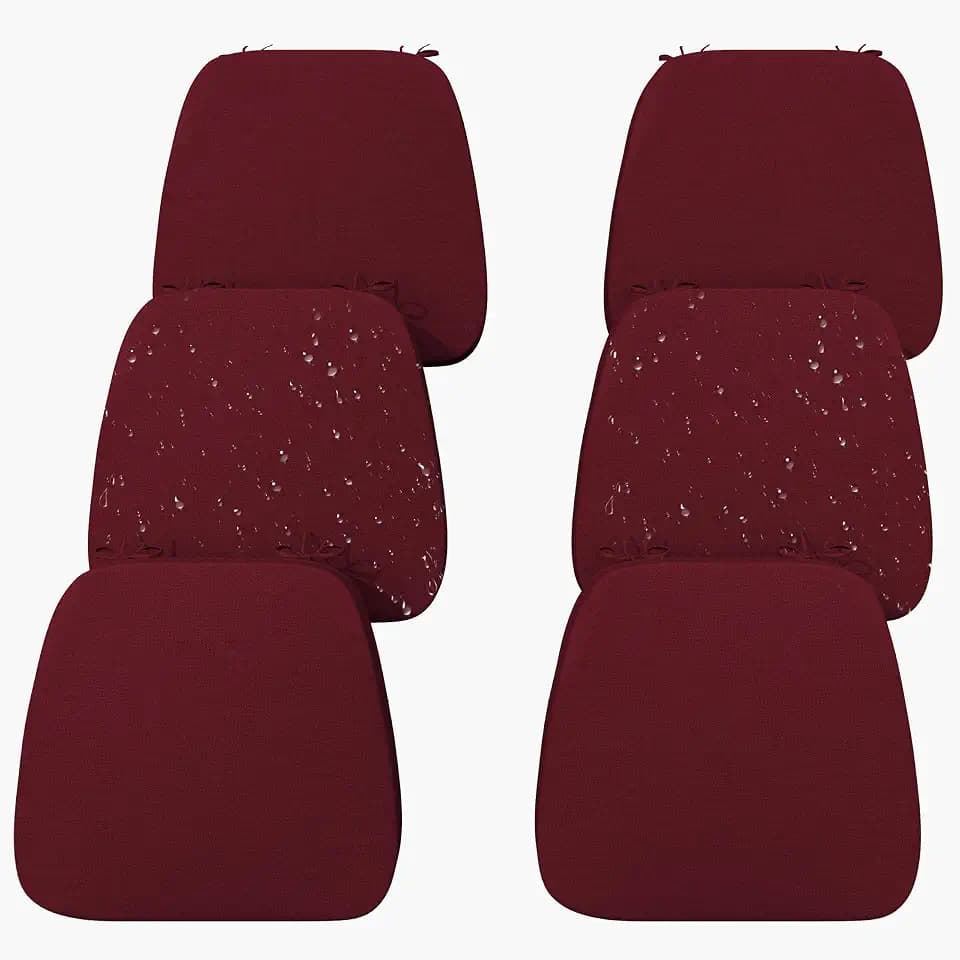 17'' x 16'' x 2.5"Thick Chair Cushions for Dining Chairs, 6 Pack WaterProof Easy Clean Kitchen Chair Pads with Ties and Non-Slip Backing - 30D High Elastic Foam Soft Kitchen Chair Cushions