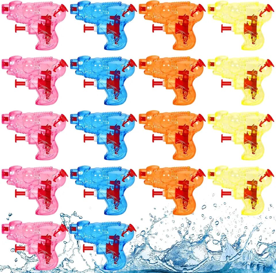 18X Wasserpistolen Set 8 cm Mix Klein Set, Klein Wasserpistolen mit 10 m Reichweite, Spritzpistole klein mini für Kinder, Garten Wasserspielzeug für Pool Strand, Mini Water Guns
