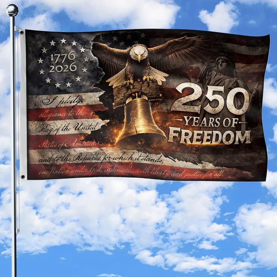 250 Year Of Freedom Flag 3x5 Ft, 250th Anniversary Brass Grommets 3