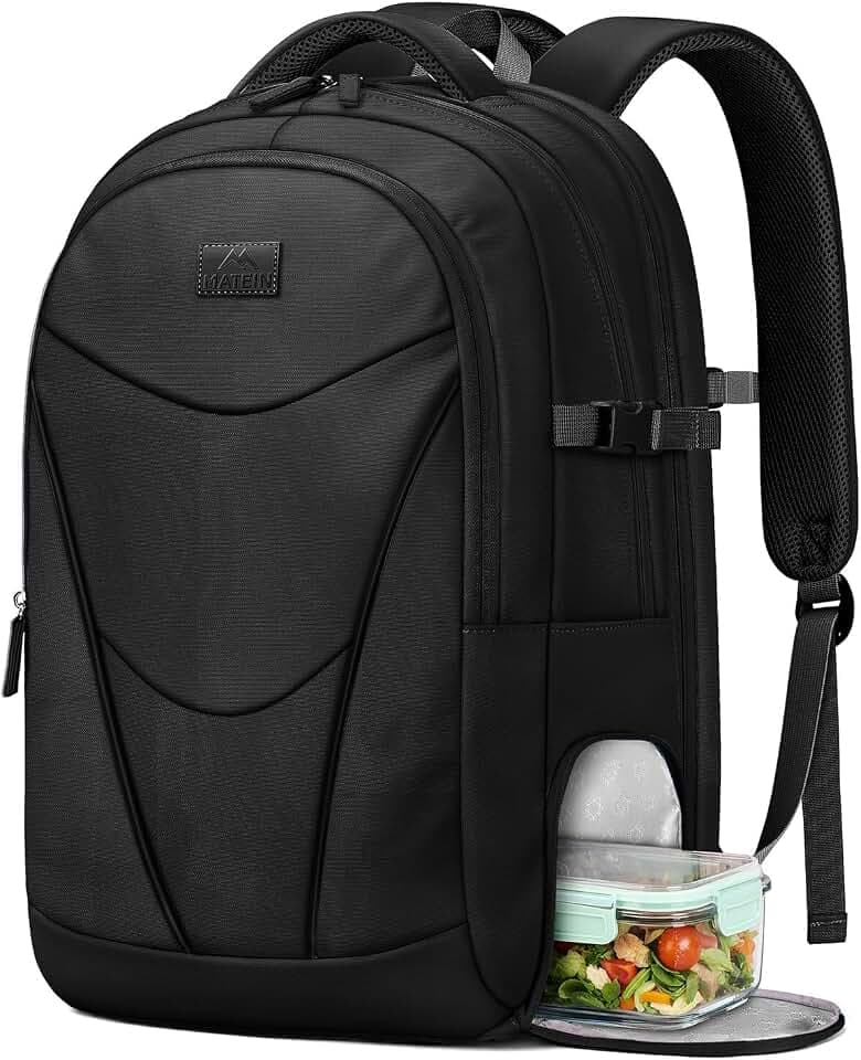 MATEIN HER Work Laptop Backpack for Men Women Fits 17'' Computer, Black
