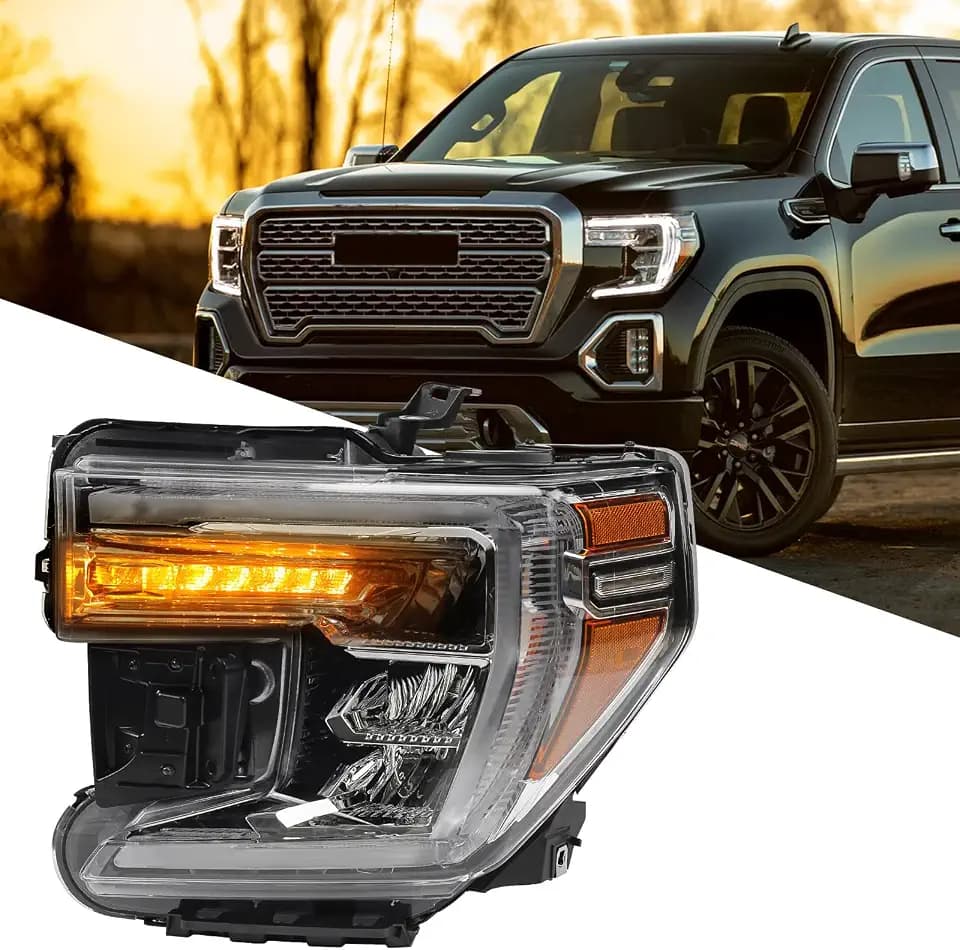 Headlight Compatible with GMC Sierra 1500 2019 2020 2021 2022 LH