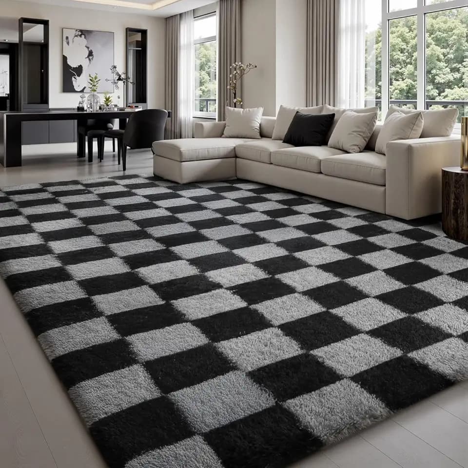 Sour Lemon Hochflor Teppich Wohnzimmer 160x230cm, Großer Flauschiger Carpet