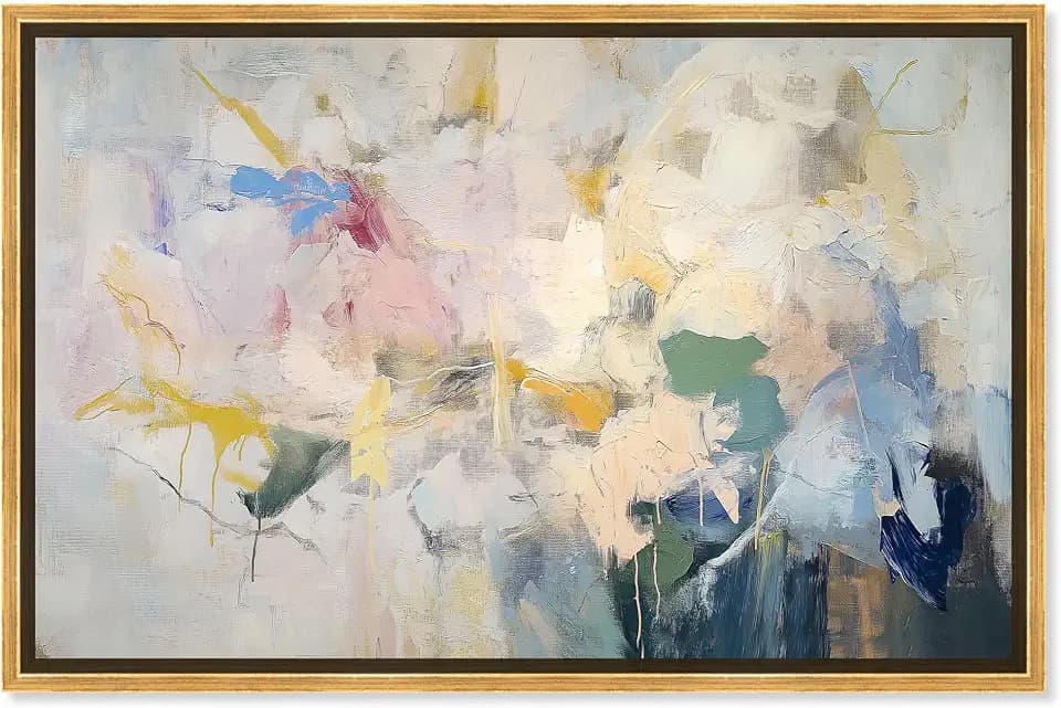 Art Remedy Perfect Situation Canvas Pastel Abstract Art, Gold Frame, 54" x 36"