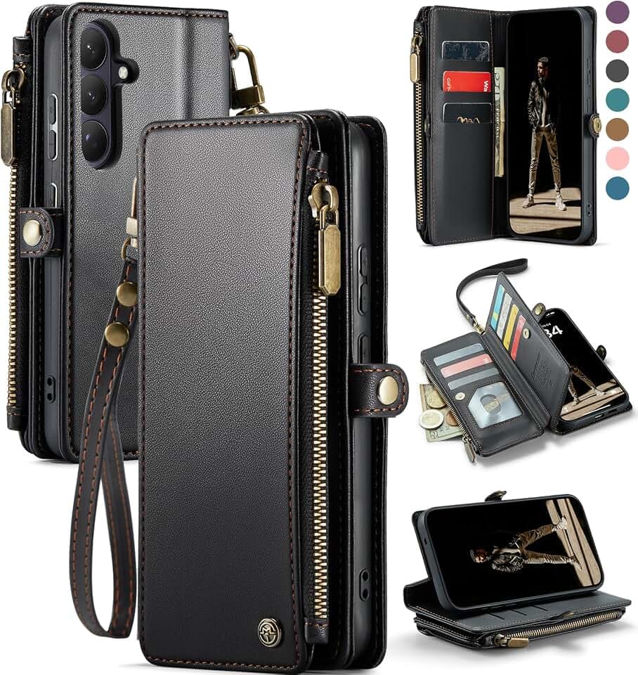 Defencase for Samsung Galaxy S26 Wallet Case with RFID Card Holder, Black