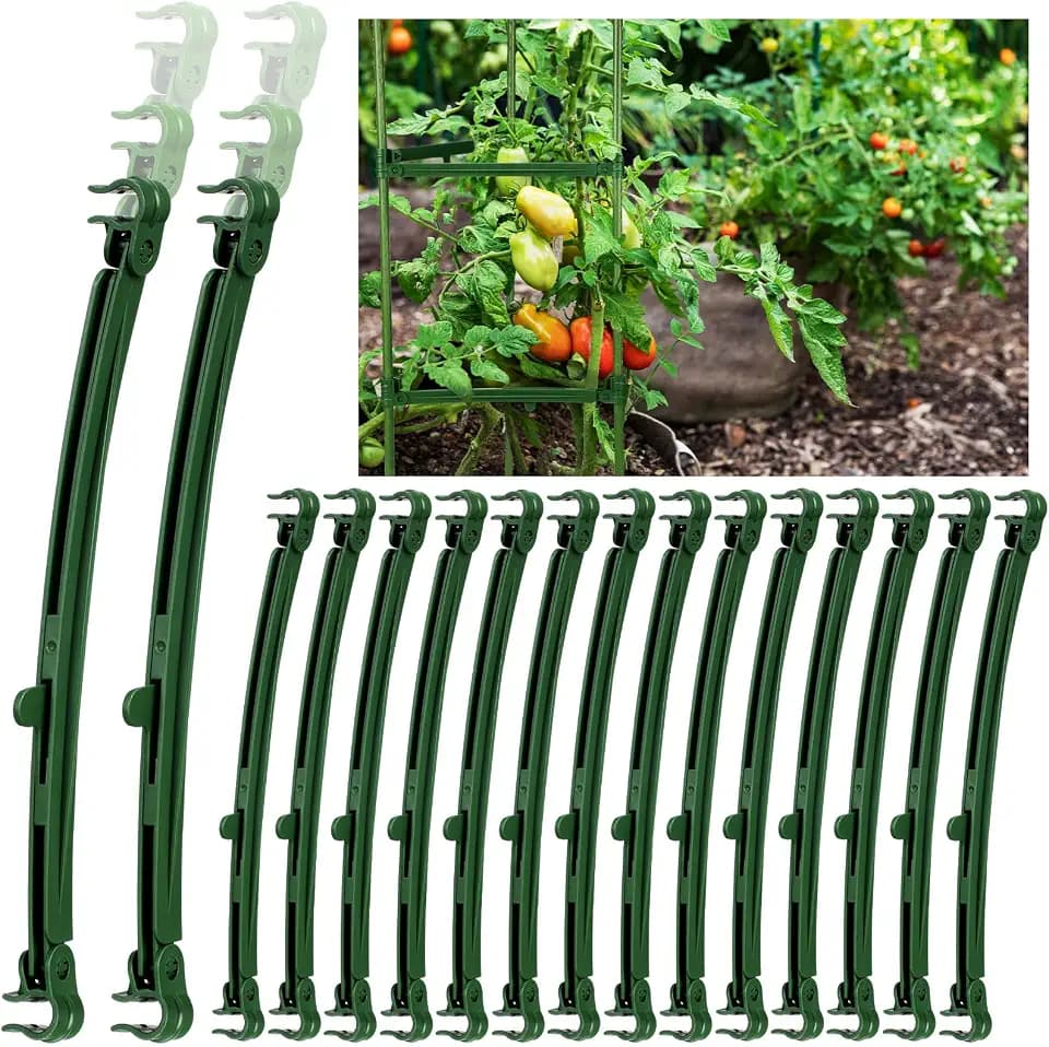 Threehoney 24 Pcs Garden Adjustable Stake Arms for Tomato Cage 10 to 14''