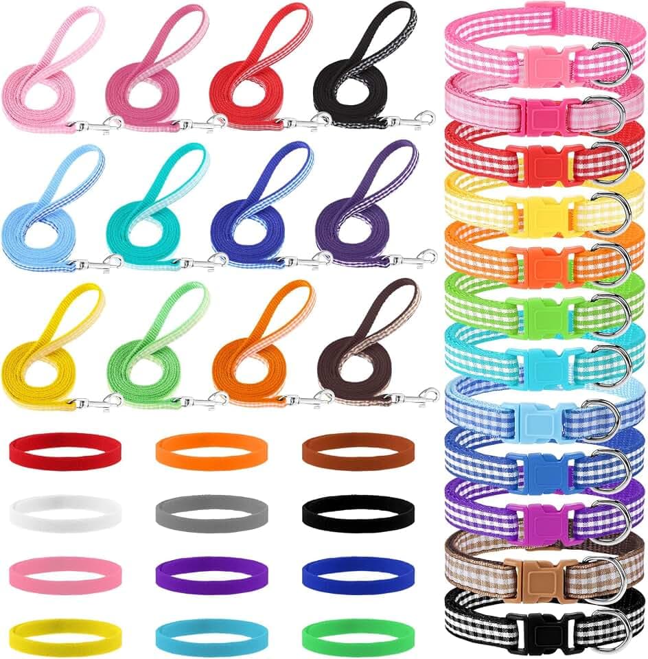 36 Pcs Puppy Collar and Leash Set Adjustable Dog Collars and Leash