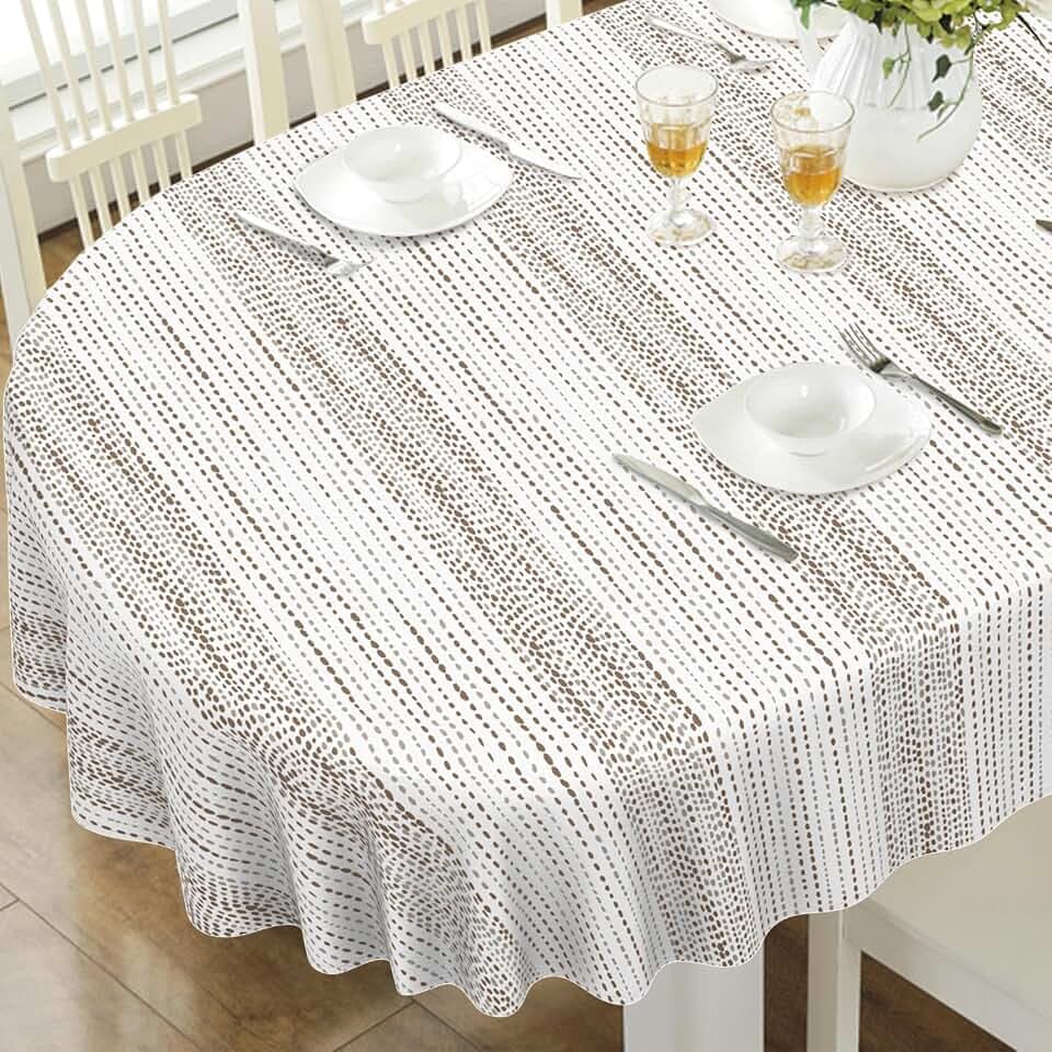 Oval Tablecloth, French Country Printed Oval Table Cloth-54x72 Inch, Fabric Washable and Waterproof Oval Table Cover for Farmhouse Kithchen Dining Decoration