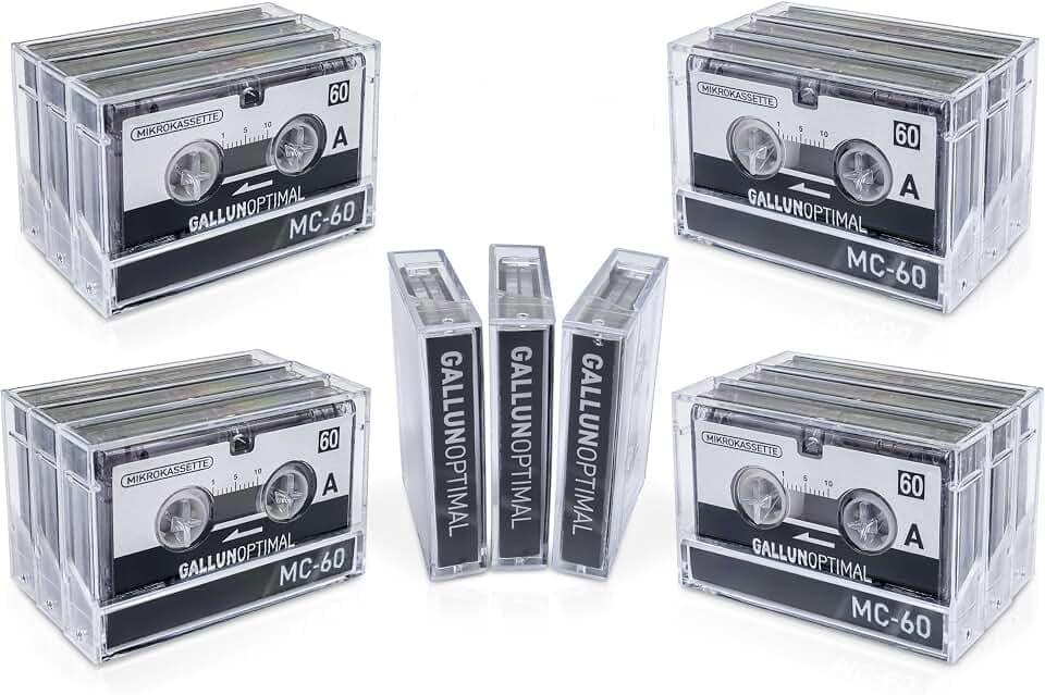 MC60 Mikrokassette – für Diktiergeräte – 3er Pack – Kassette für Diktiergerät – Microcassette – Audio Cassette