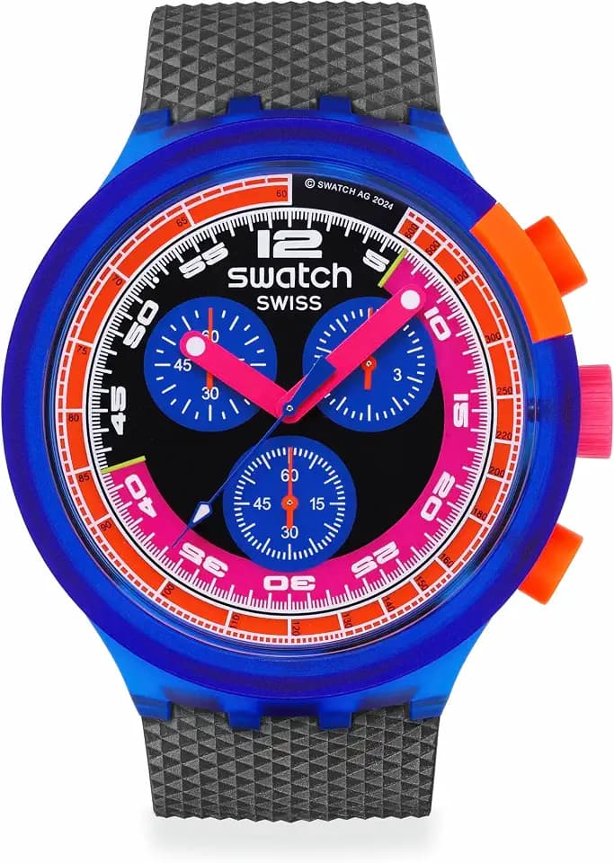 Swatch Big Bold Chrono Unisex Watch Casual Polymer Transparent Quartz Waterproof