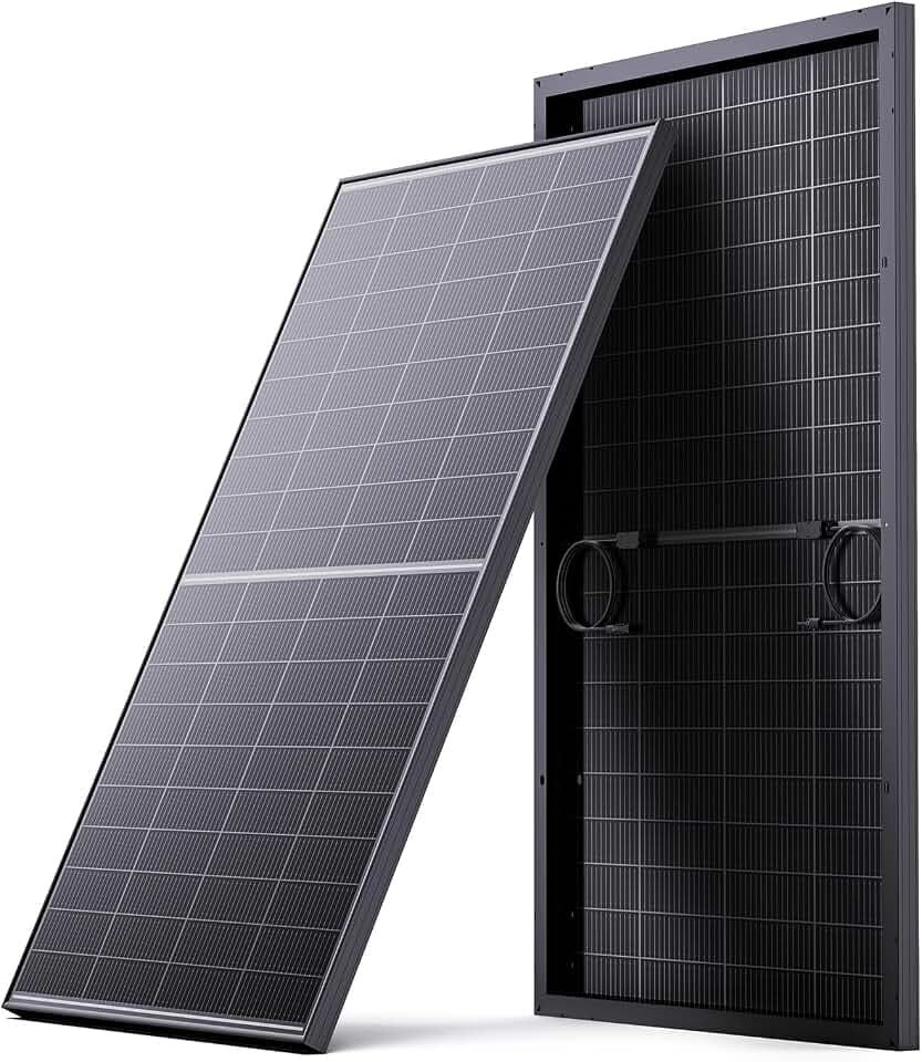 N-Type 16BB 200W Bifacial Solar Panel, 200 Watt Solar Panel for 12V Battery Systems, 25.6% High Efficiency, Dual-Module Parallel Anti-Shade Design, for RV Van Marine Home Rooftop Off-Grid